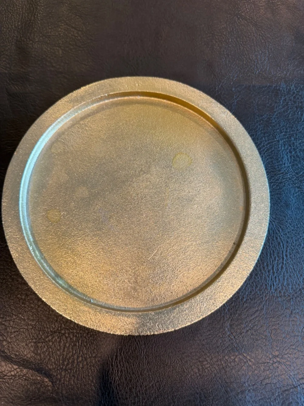 Anthropologie Glass Candle Cloche Blue Confetti Golden-Tone Base